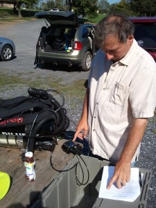 pre-dive check of the Hollis Prism 2